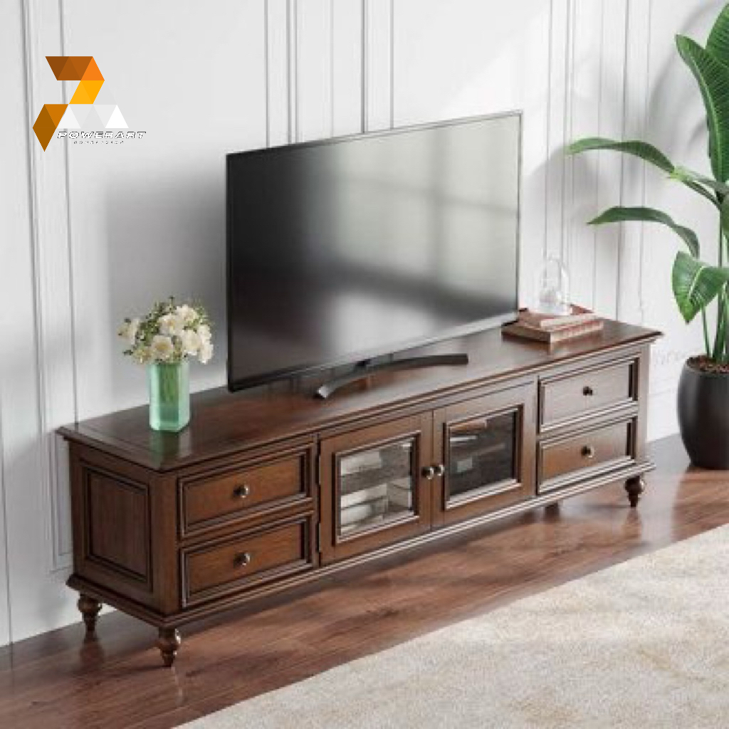 MEJA TV MODERN KLASIK KAYU JATI BUFFET TV JATI CABINET TV