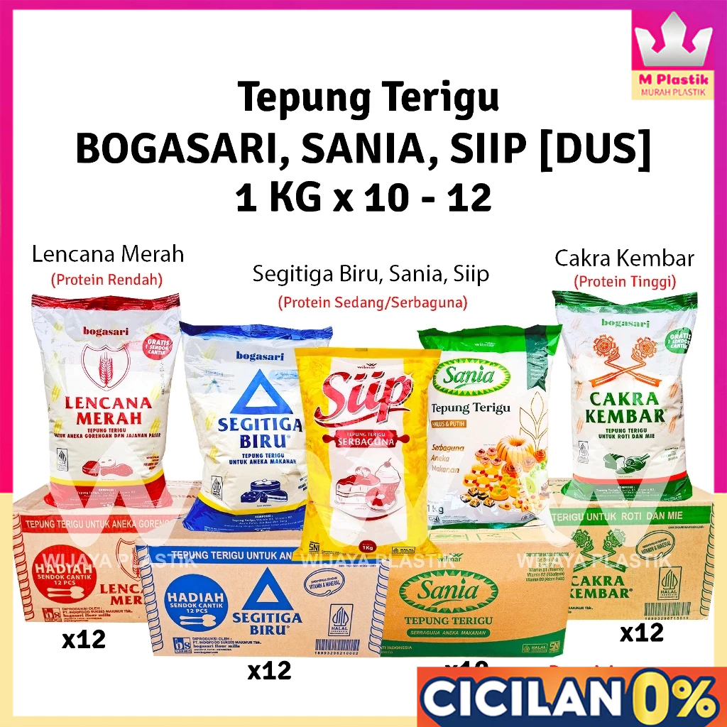 [1 SAK] Aneka Tepung Terigu [CK/SB/LM/P] --- 10 12 25 KG @SAK DUS | BOGASARI SANIA Cakra Kembar Segi