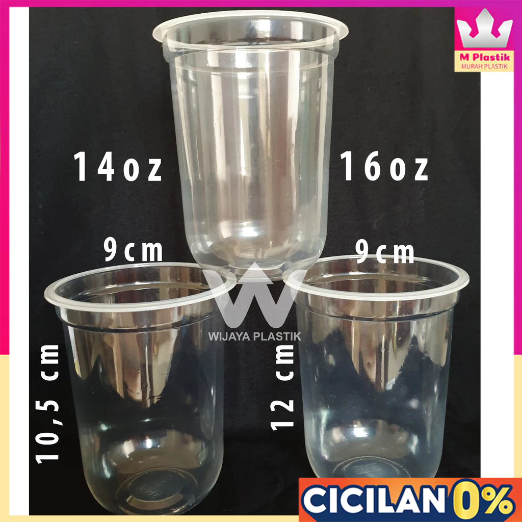 Aneka Gelas U Oval ( 12 - 22 oz ) [Hok/Tip Top/Merak] --- 25 50 pcs @Slop | 14 16 18 12oz 14oz 16oz 