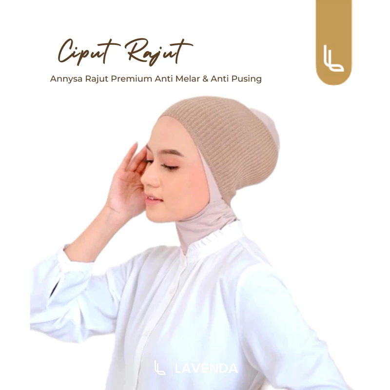 LAVENDA | Ciput Rajut Premium | Ciput Rajut Bandana Polos Wanita