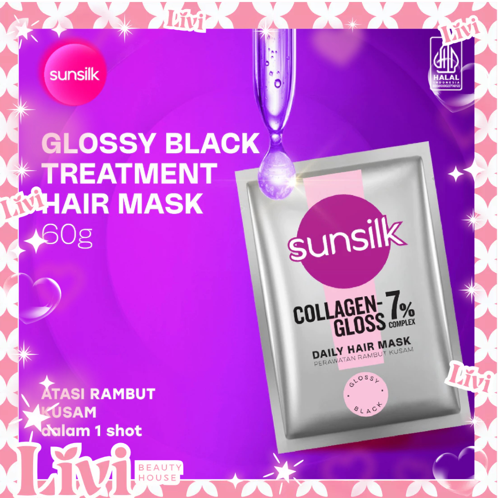 LIVI - Sunsilk Collagen-Gloss 7% Complex Daily Hair Mask Perawatan Rambut Kusam 60ml (Sachet)
