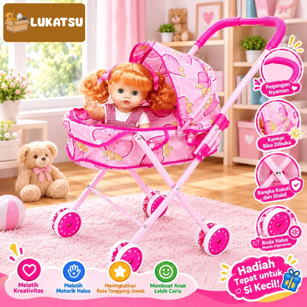 Mainan Kereta Dorong Anak Mainan Troli Boneka Anak Kereta Bayi Troli Bayi Kereta Dorong Boneka