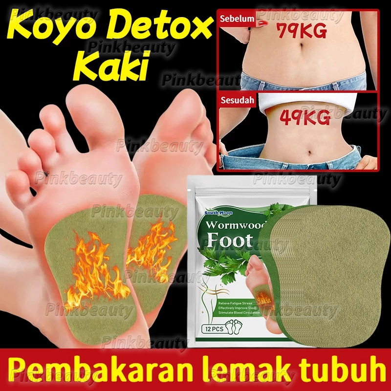 Koyo Detox Kaki 12PCS Slimming Patch Koyo Pelangsing Koyo Pengecil Perut Buncit Wanita Koyo Pelangsi