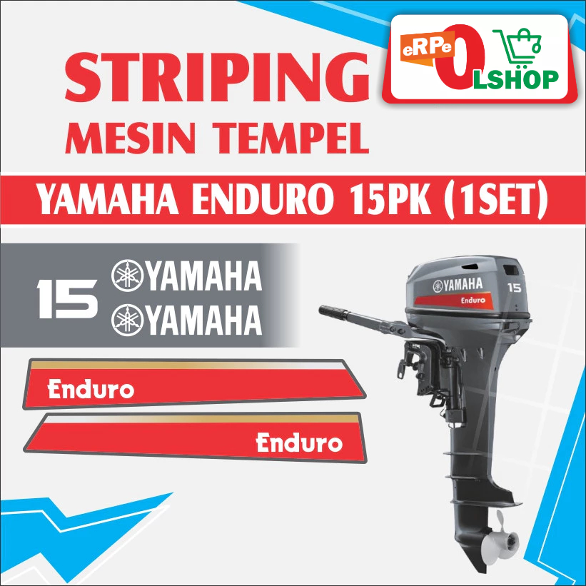 Stiker Mesin Tempel Perahu Yamaha Enduro 15 PK NEW