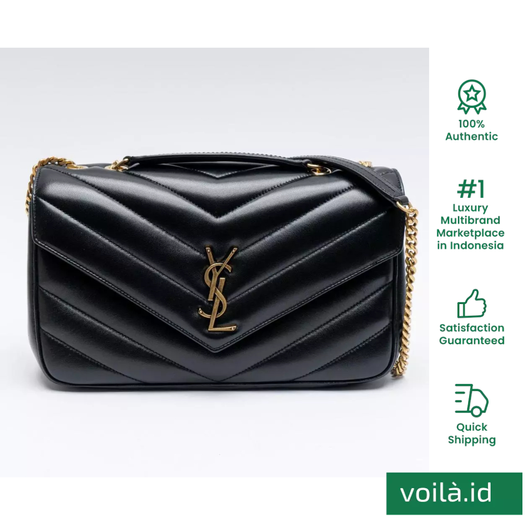 Loulou Medium Matelasse Lambskin Leather Black Ghw