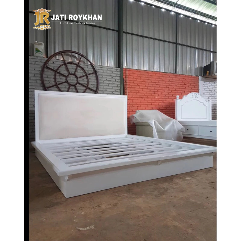 Dipan Minimalis Jati Duco Putih Real Pict