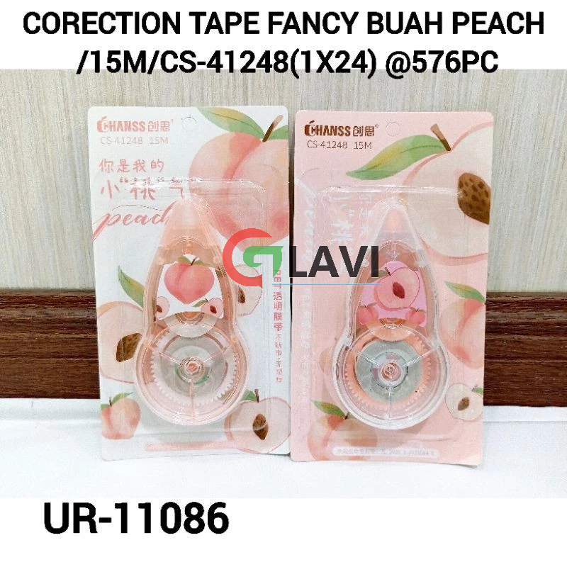 TIPEX KERTAS/CORRECTION TAPE FANCY MOTIF BUAH PEACH DAN DURIAN