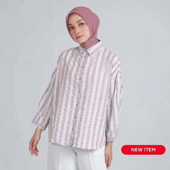 Dauky Atasan Tunik Wanita M Tunic Texture Stripe Terbaru