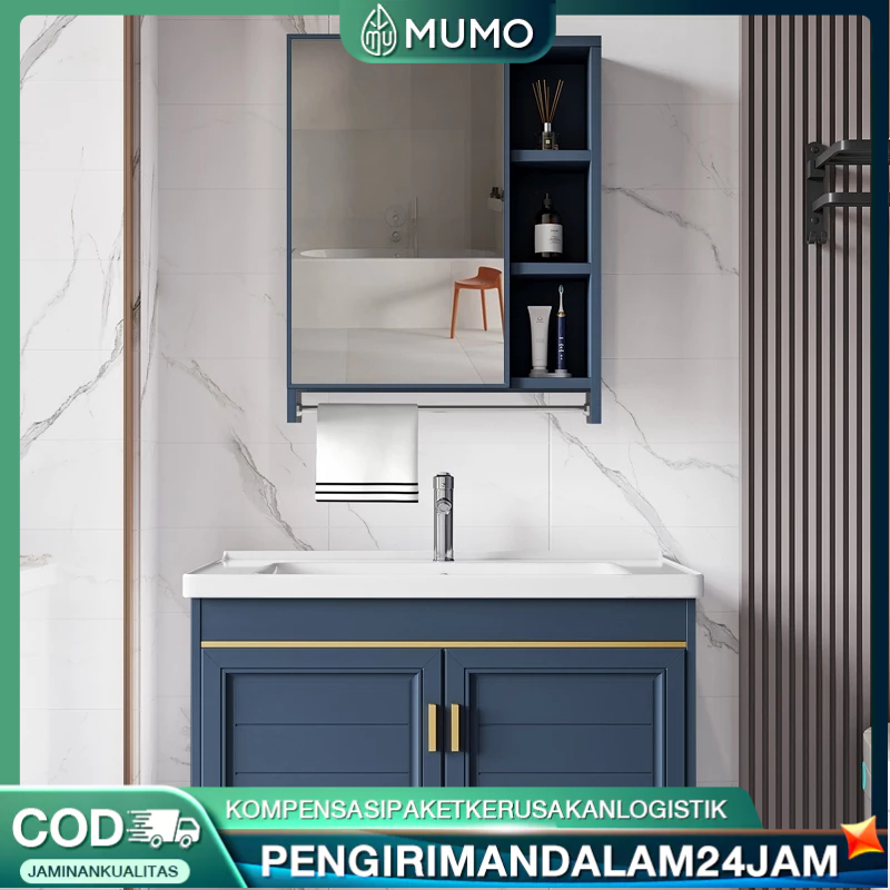 Lemari kamar mandi Bathroom Cabinet wastafel keramik cuci tangan Set Wastafel Cabinet Kamar Mandi Wa