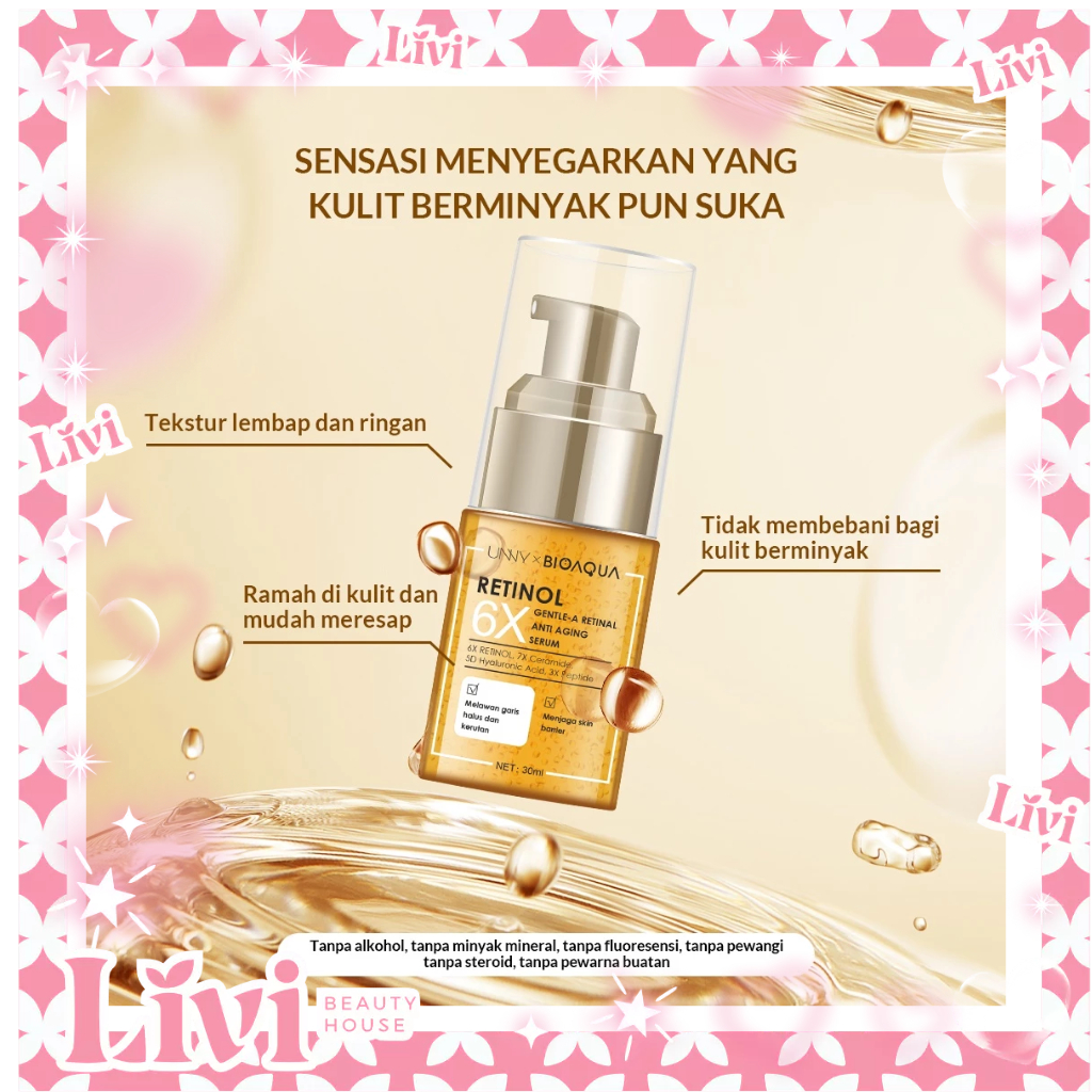 LIVI - BIOAQUA 6X Gentle-A Retinol Anti Aging Serum 30ml