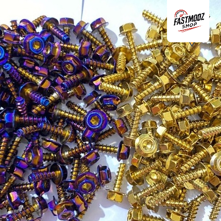 BP02 - Baut Body Motor Mur Scrup Dasbor Probolt Stainless Steel Crom Two tone Variasi Jual Eceran Be