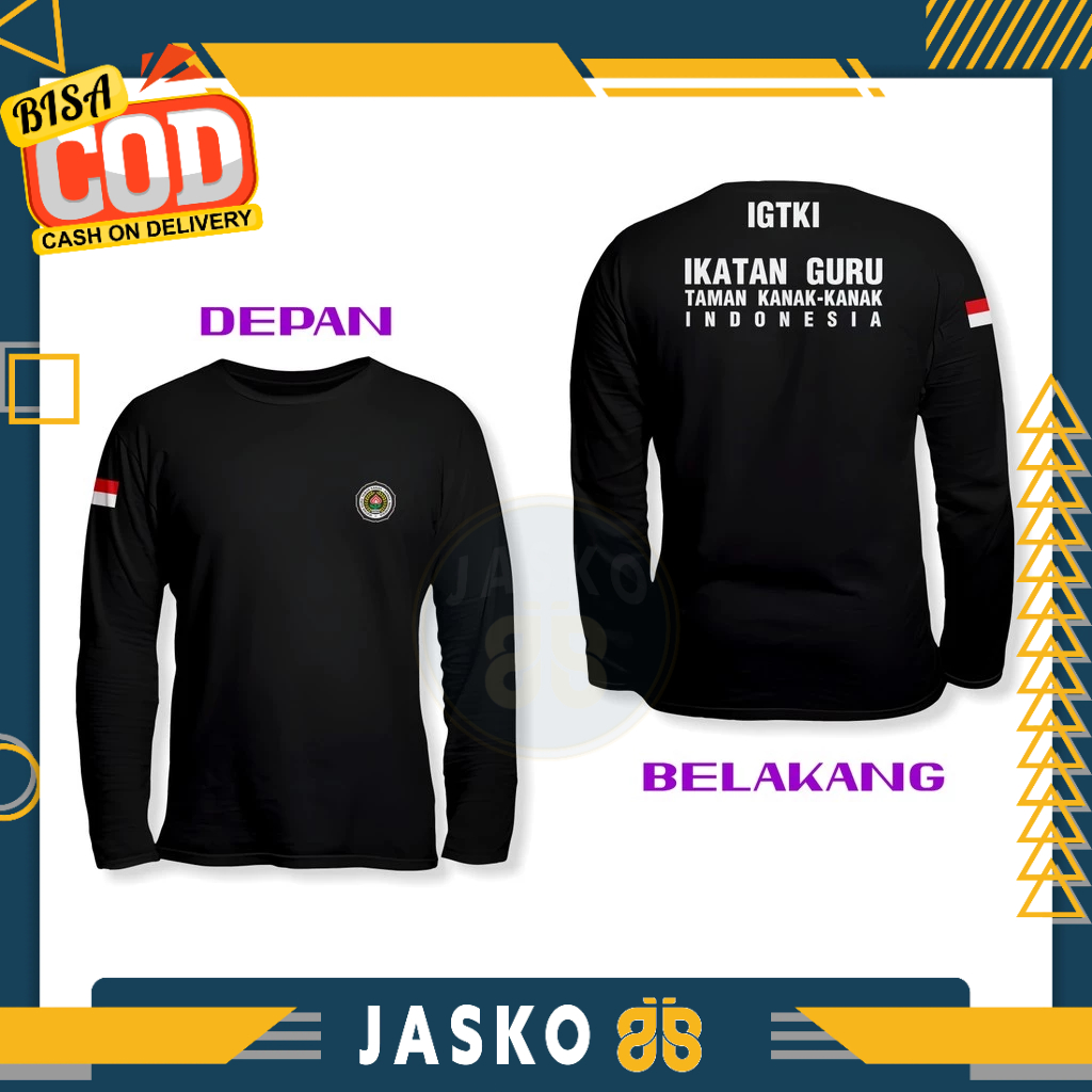 Baju Tshirt IGTKI Ikatan Guru Taman Kanak-Kanak Indonesia DB Lengan Panjang Kaos Distro