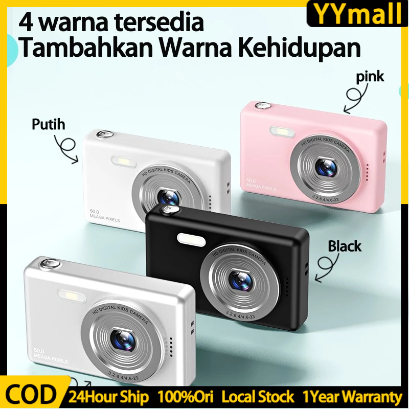 64GB 48MP 8X Kamera Digital Portabel 6K Vlogging Kecil Layar IPS 2.7K Zoom Kamera Mini Deteksi Wajah