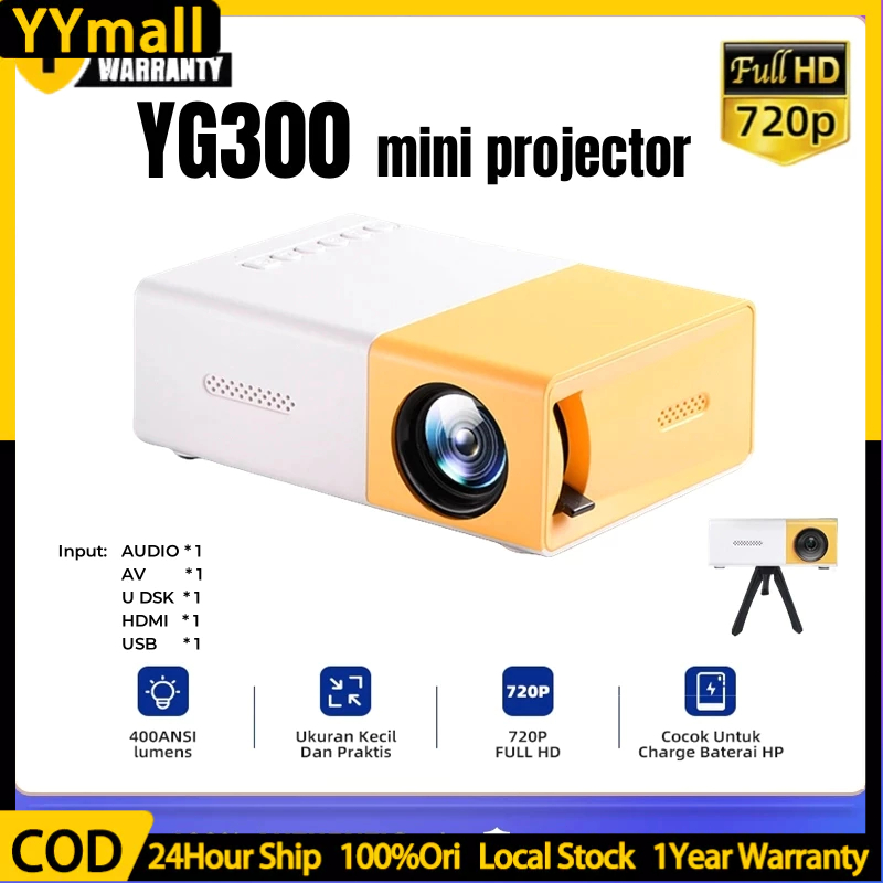 Proyektor mini YG300 Portable Led mini Proyektor hp mini Home Theater HDMI mini Proyektor