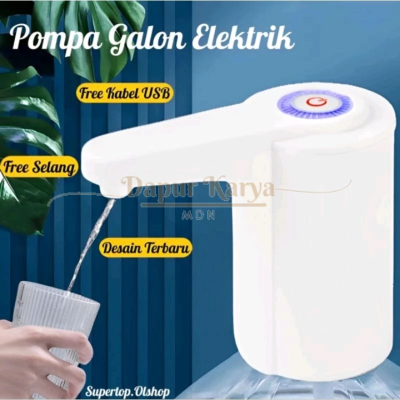 Pompa Galon Elektrik Premium High Quality Dispenser Air USB Charge - Dapur Karya Medan