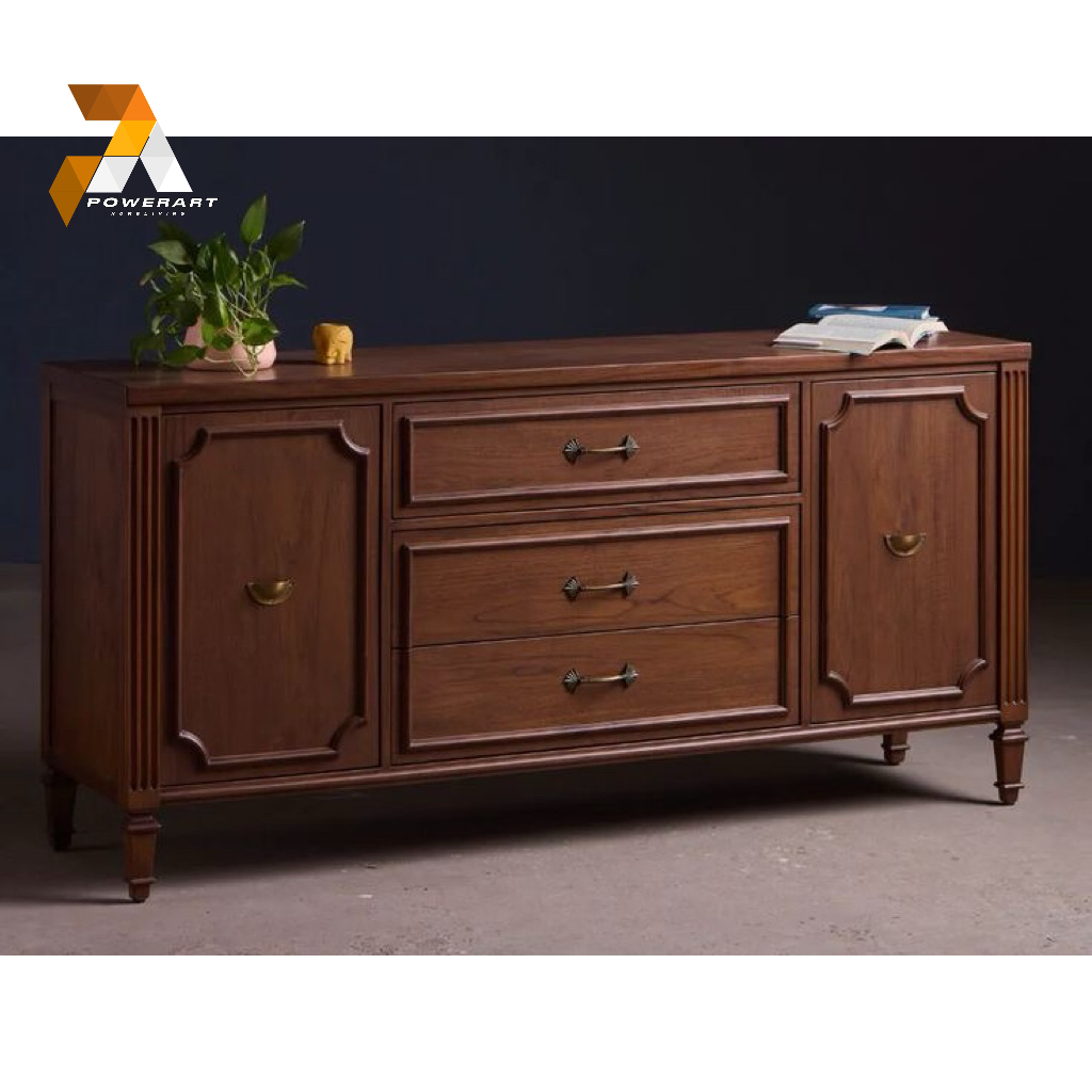 MEJA TV MODERN KLASIK KAYU JATI CABINET TV BUFFET TV JATI