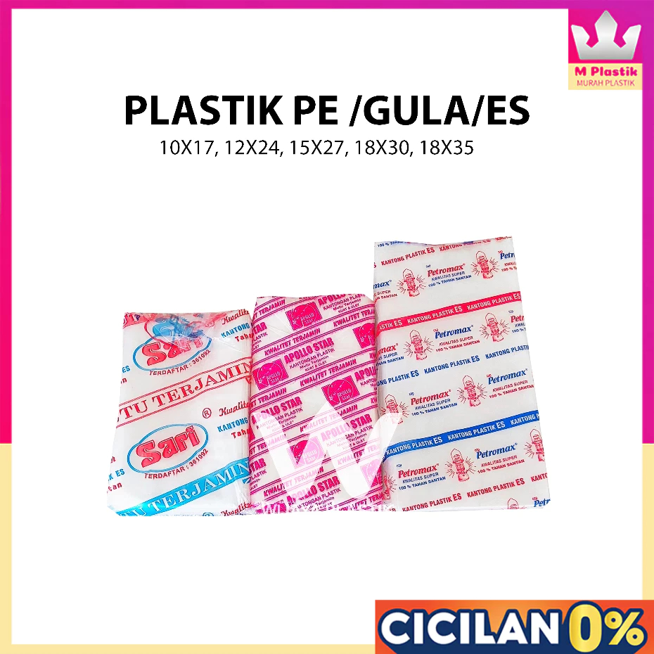 Kantong Plastik PE [Tomat/Sari/Petromax] ( 1/4 1/2 1 kg ) --- 250g @Pack | Gula Es Batu tahan panas 