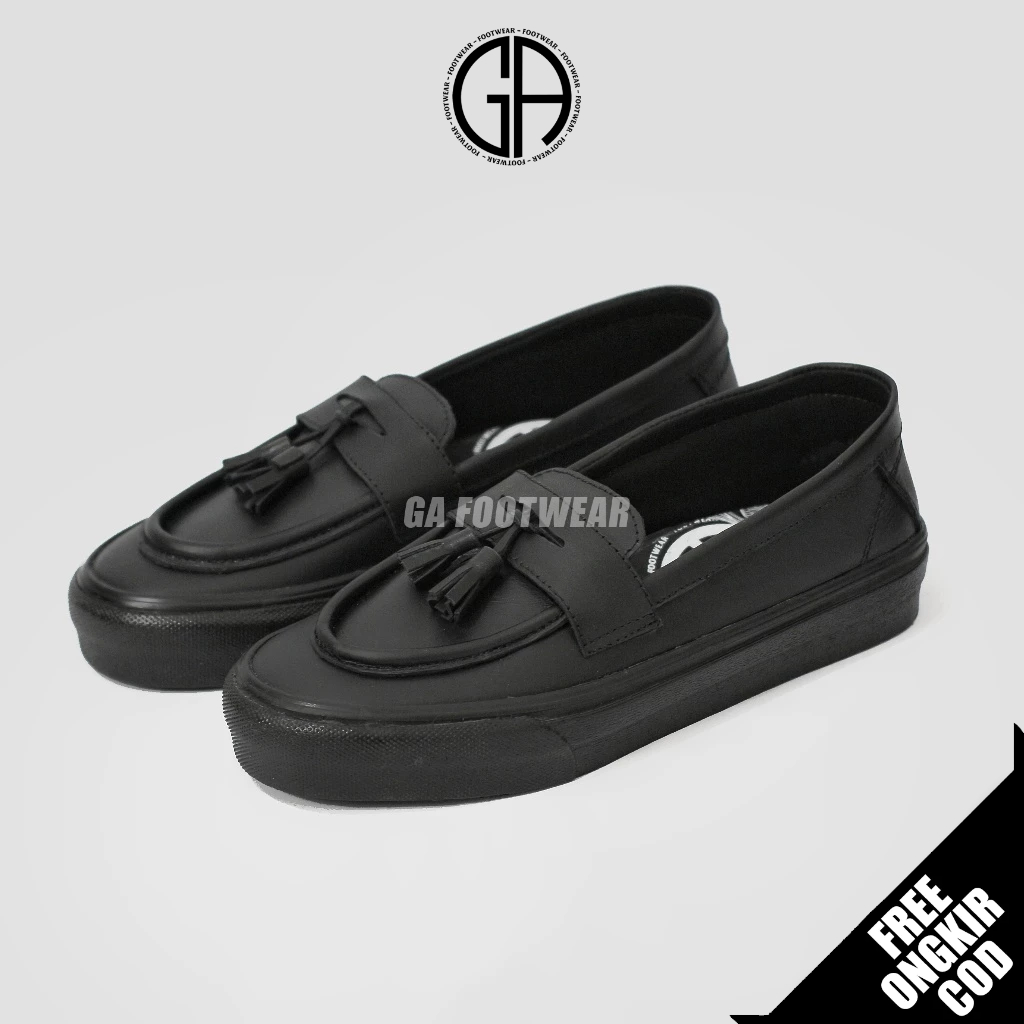 GA FOOTWEAR Victor - Sepatu Formal Casual Loafers Pria Kerja Sekolah Kulit Asli
