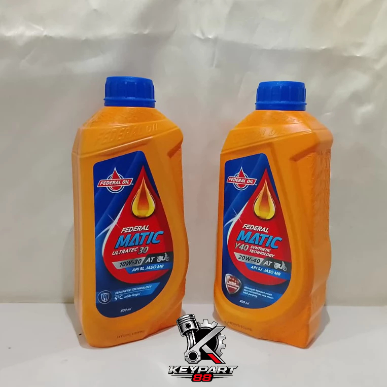Oli Mesin Motor Matic Federal Y-MATIC 10W-30 ,Federal Y-MATIC 20W40 800L,+ Oli Gardan 100% Asli