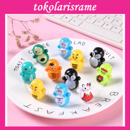 Mainan Anak Boneka Goyang Tumbler Mini Anti Stress Relief Toy Tumblr Bayi Lucu Tuyul Kepala Joget Pu