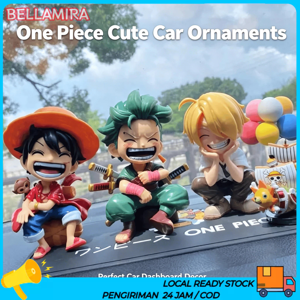 < ONE PIECE>  Action Figure Koleksi Resin Luffy + Zoro + Sanji Pajangan