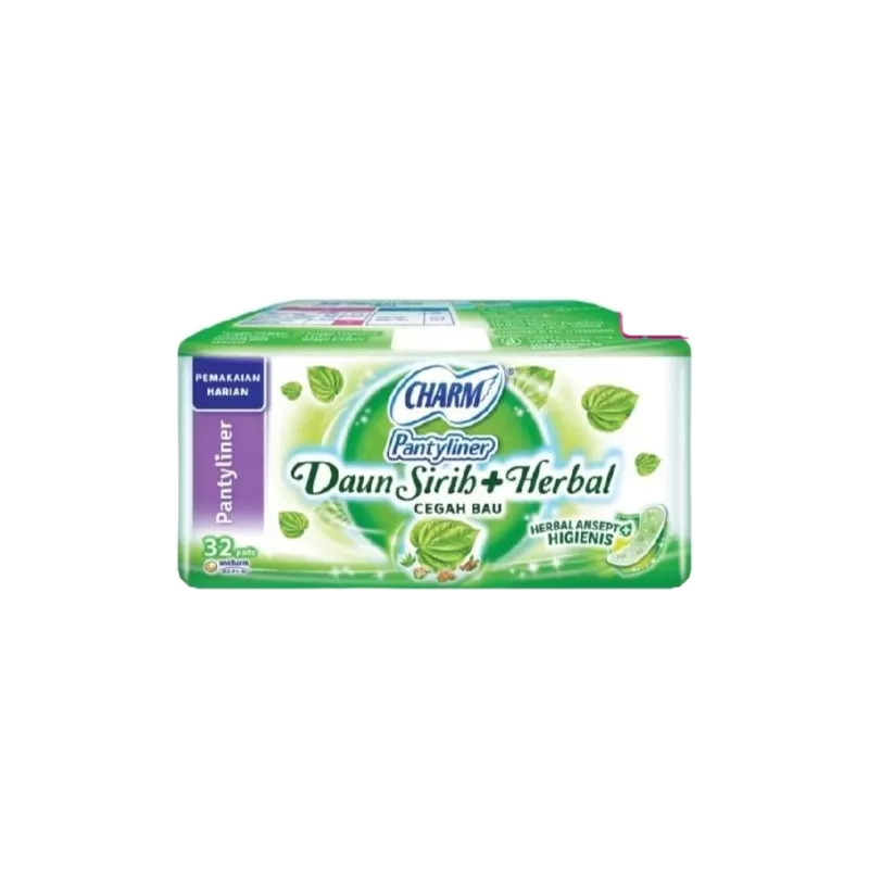 CHARM Pantyliner Daun Sirih + Herbal 32 Pads - Herbal Ansept Higienis
