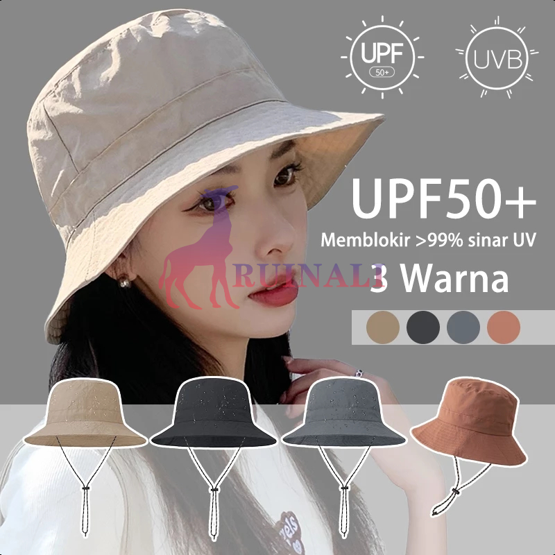 topi pantai wanita berhijab bucket hat topi skena topi wanita korean style topi anti uv topi wanita 