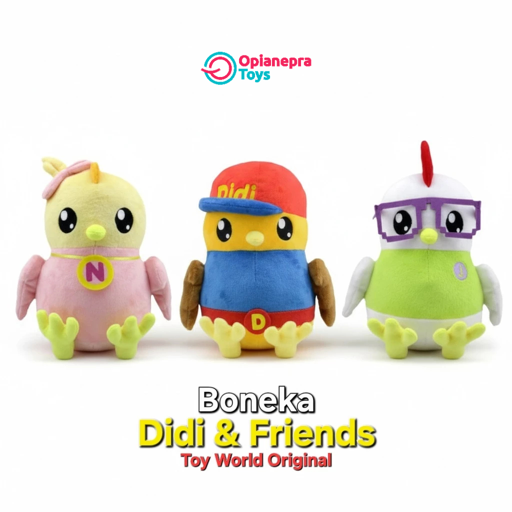 Boneka Karakter Didi And Friends Toy World Original 20cm - 1pcs