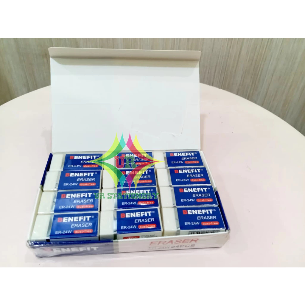 

(24PCS) Eraser Penghapus Pensil Putih Besar Benefit/ Penghapus Putih