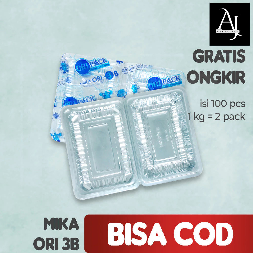 Mika Kue Wadah Nasi Pukis 3B Tempat Makanan Plastik Murah 100pcs