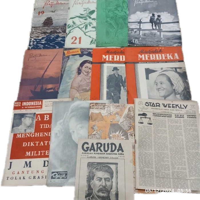 MAJALAH SKETMASA PANTJAWARNA STARWEEKLY MINGGUAN DJAJA TAHUN 50 AN DAN 60 AN EJAAN LAMA