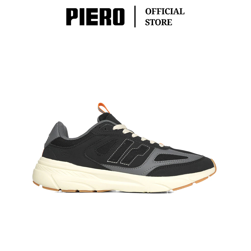 PIERO SEPATU SNEAKERS PRIA JOGGER V54 BLACK/GREY/OFF WHITE PIE1000405