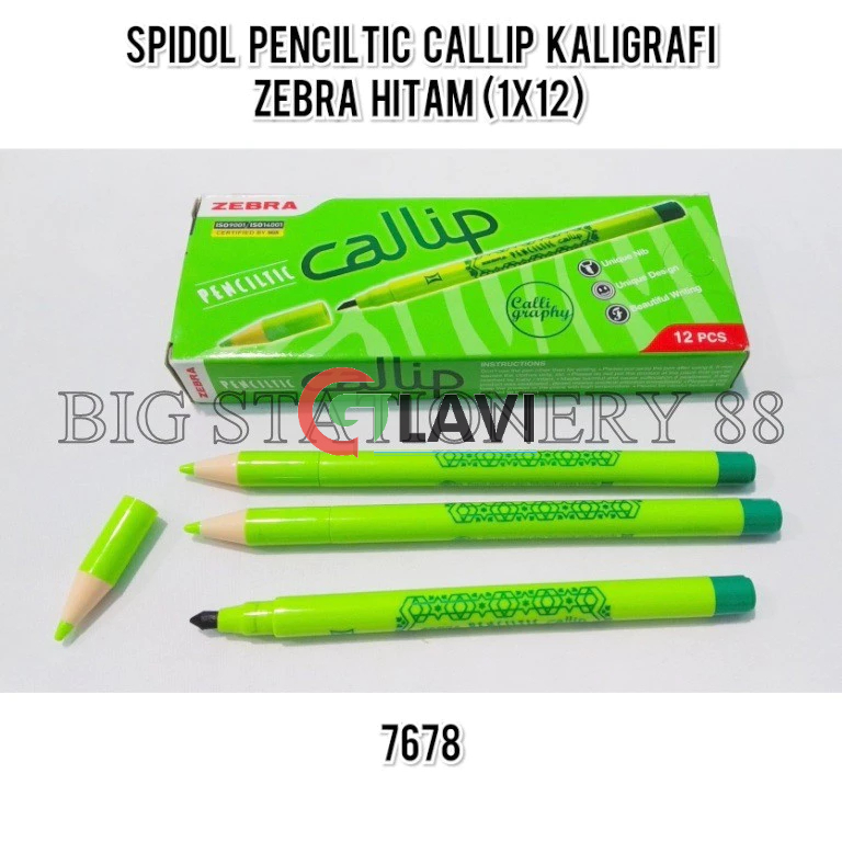 Spidol Pensiltic Callip Kaligrafi Zebra Hitam