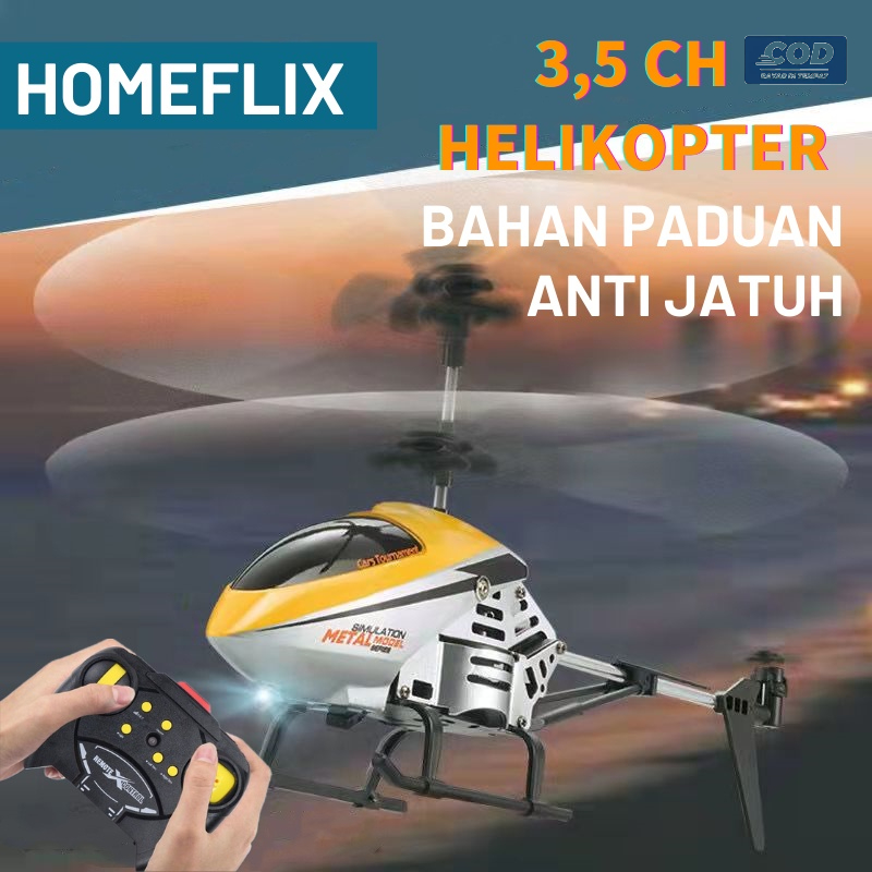 Stok Baru Helikopter Remote Control 3,5 Channel Mainan Terbang Helikopter Besar Bercahaya Dengan