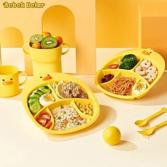 PIRING MAKAN ANAK / PIRING MAKAN MPASI / PIRING MAKAN ANAK KARAKTER BEBEK / PIRING MAKAN ANAK LUCU