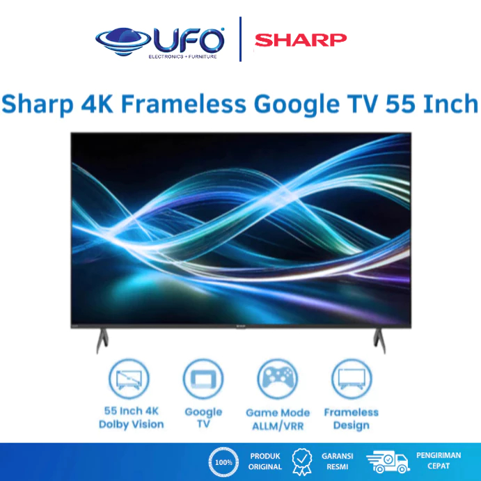 Sharp 55 Inch Frameless Smart Google TV 4K UHD 4TC55HJ6000I