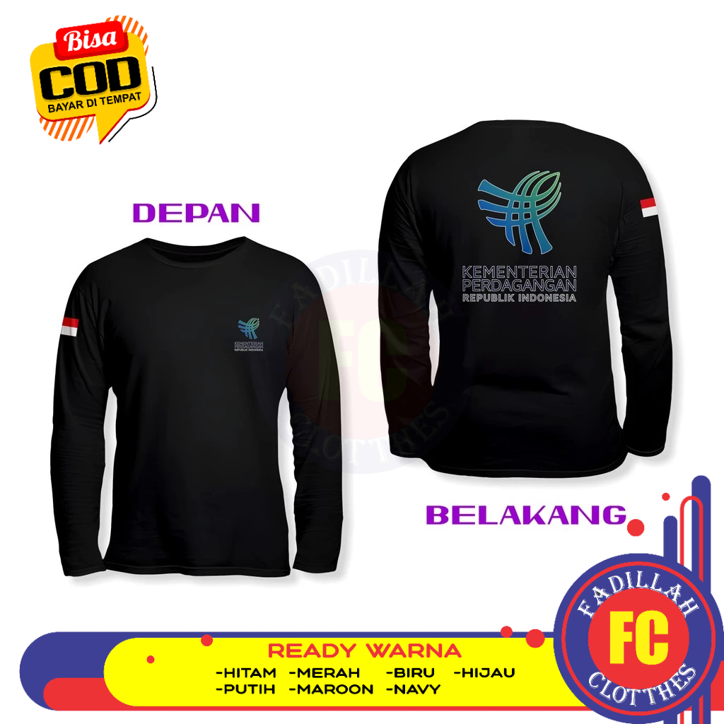 Baju Kaos KEMENDAG Kementerian Perdagangan DB Lengan Panjang Baju Pemerintahan