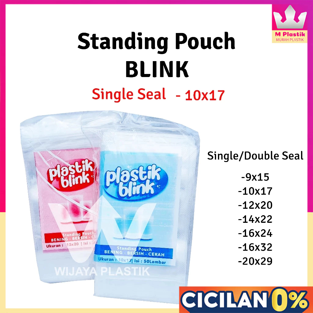 Standing Pouch STP Seal ( SINGLE 10x17 ) [Blutop/Pegasus/Blink] --- 50 pcs @Pack | klip biasa pingui