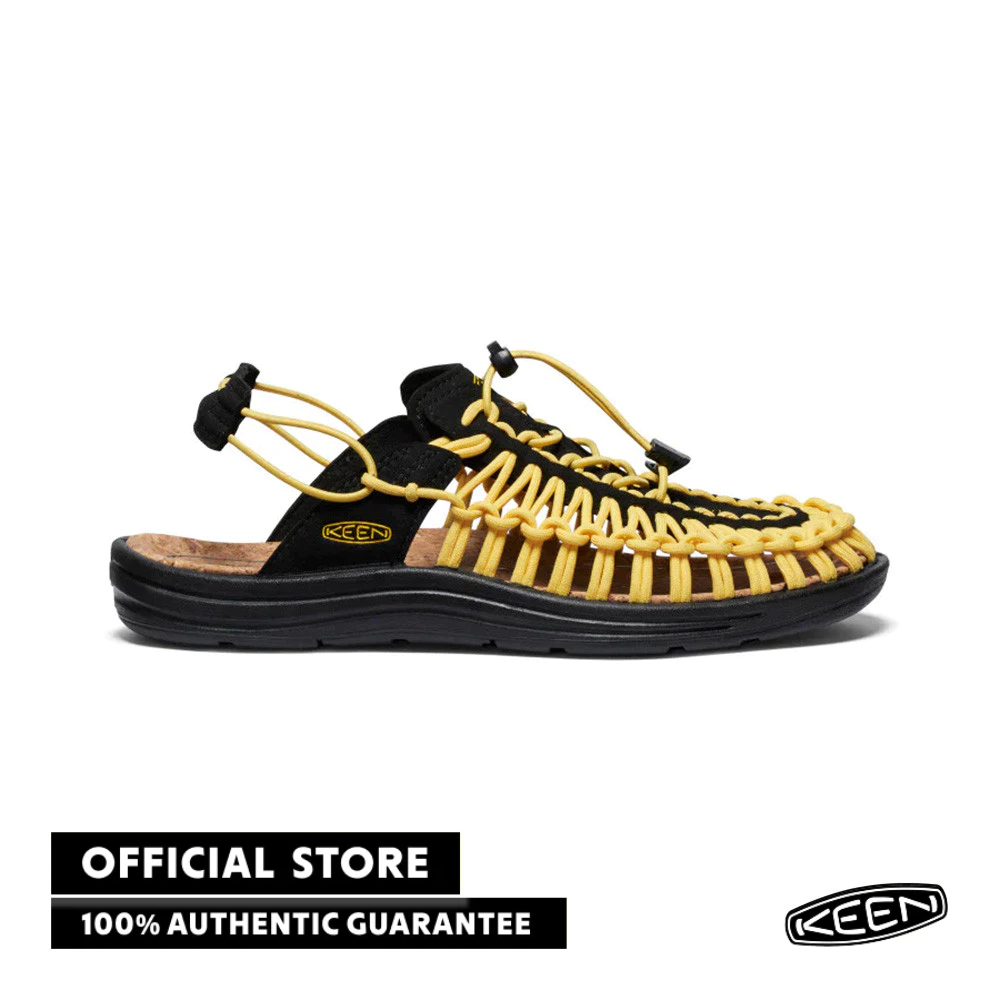 Sepatu Sandal Pria KEEN Uneek II Convertible - Black/Keen Yellow