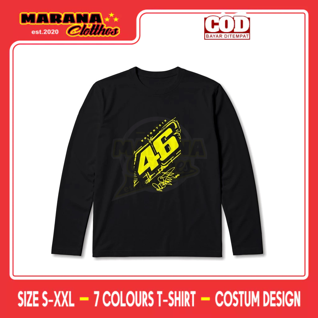 Kaos Racing VR46 VRFORYSIX Lengan Panjang Baju Otomotif