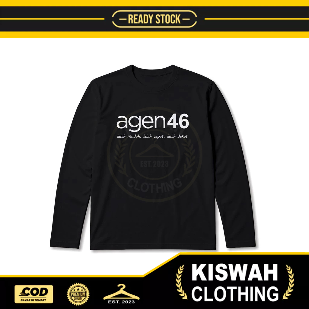 Kaos Tshirt Agen 46 Agen BNI 46 Logo Lengan Panjang Baju Perusahaan