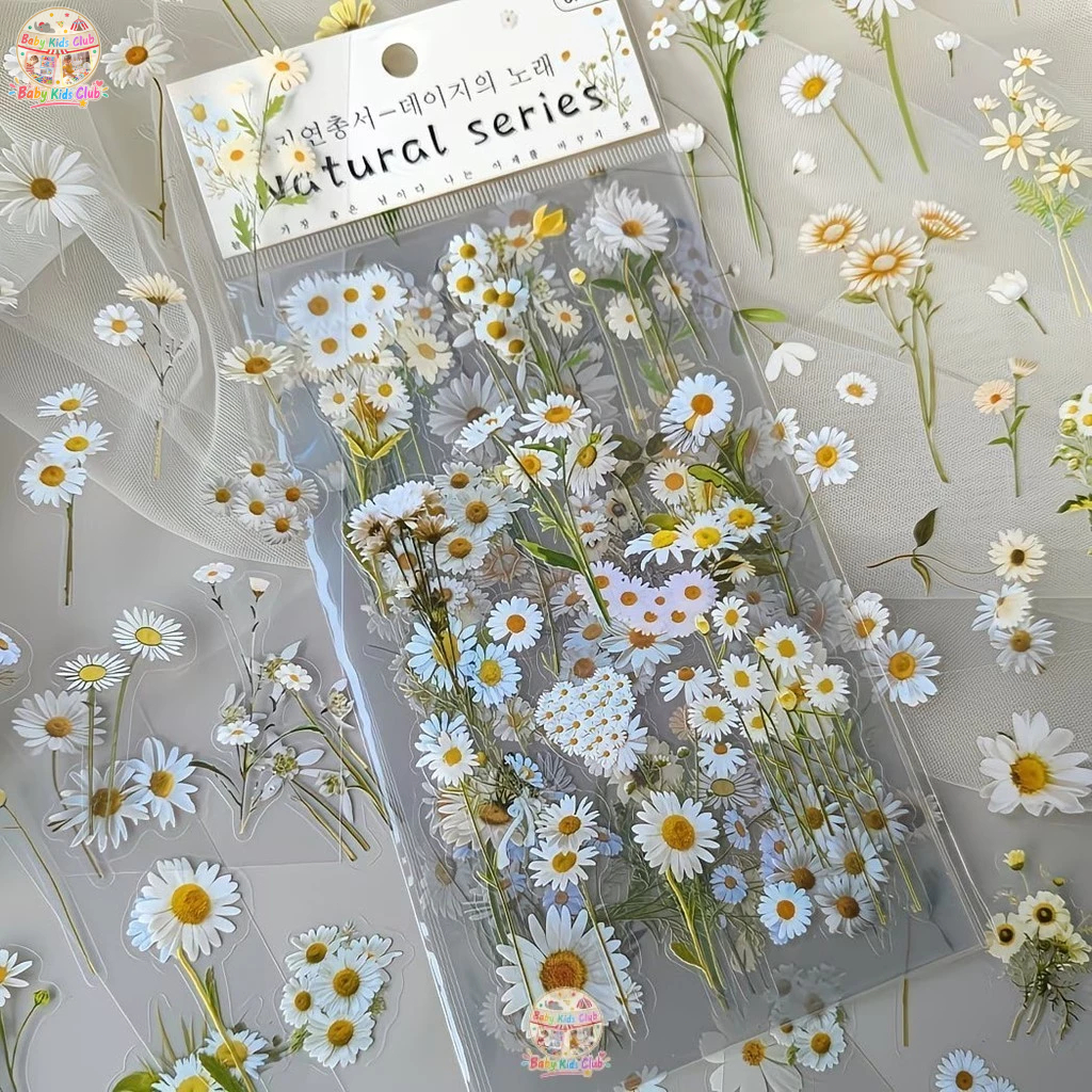 STIKER AESTHETIC - STIKER LUCU AESTHETIC - STIKER DIY MOTIF BUNGA ISI 6 LEMBAR