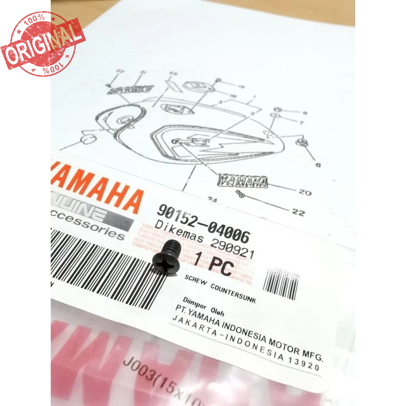 BAUT EMBLEM TANGKI YAMAHA RXS RXK ORIGINAL 90152-04006
