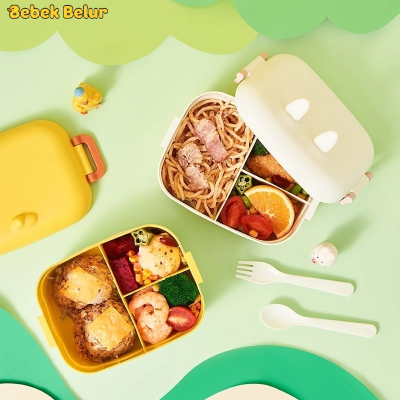 Kotak Makan Anak / Lunch Box Persegi Lunch Box Karakter Bebek / Tempat Makan Anak Karakter Lucu / Lu