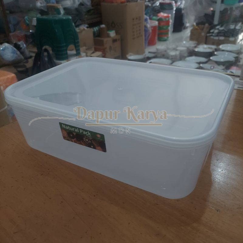 Kotak Kue Donat Plastik Persegi Natural GM 3500 900 ml - Dapur Karya Mdn