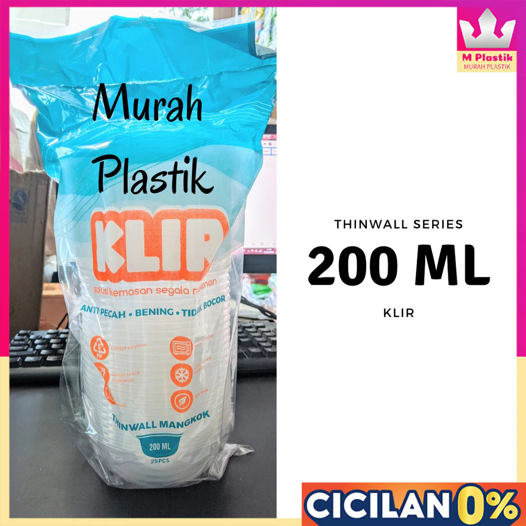 Aneka Thinwall ( 200 250 ml ) BOWL & RECTANGLE [Klir/Lux/DM/Hiba/Victory] --- 25 pcs @Pack | mangkok