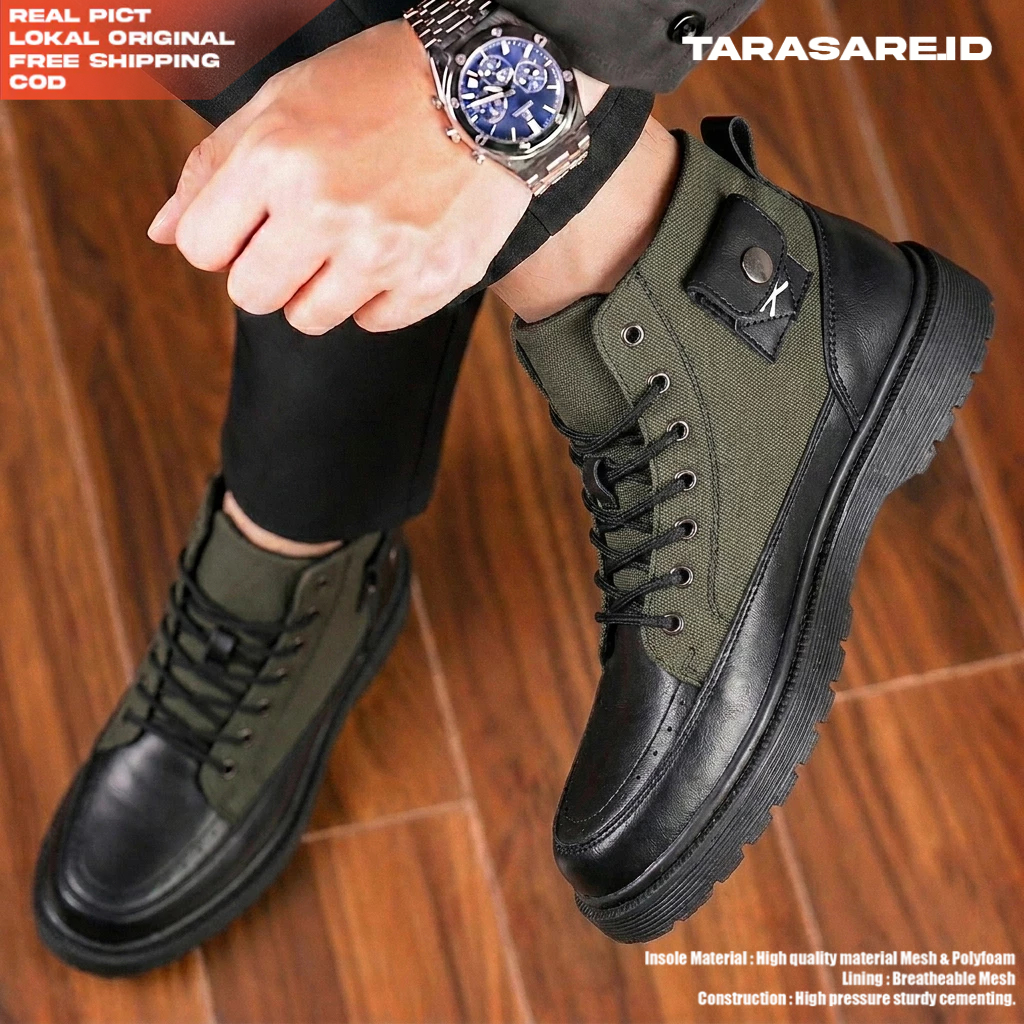 Sepatu Boots Pantofel Safety Docmart Pria