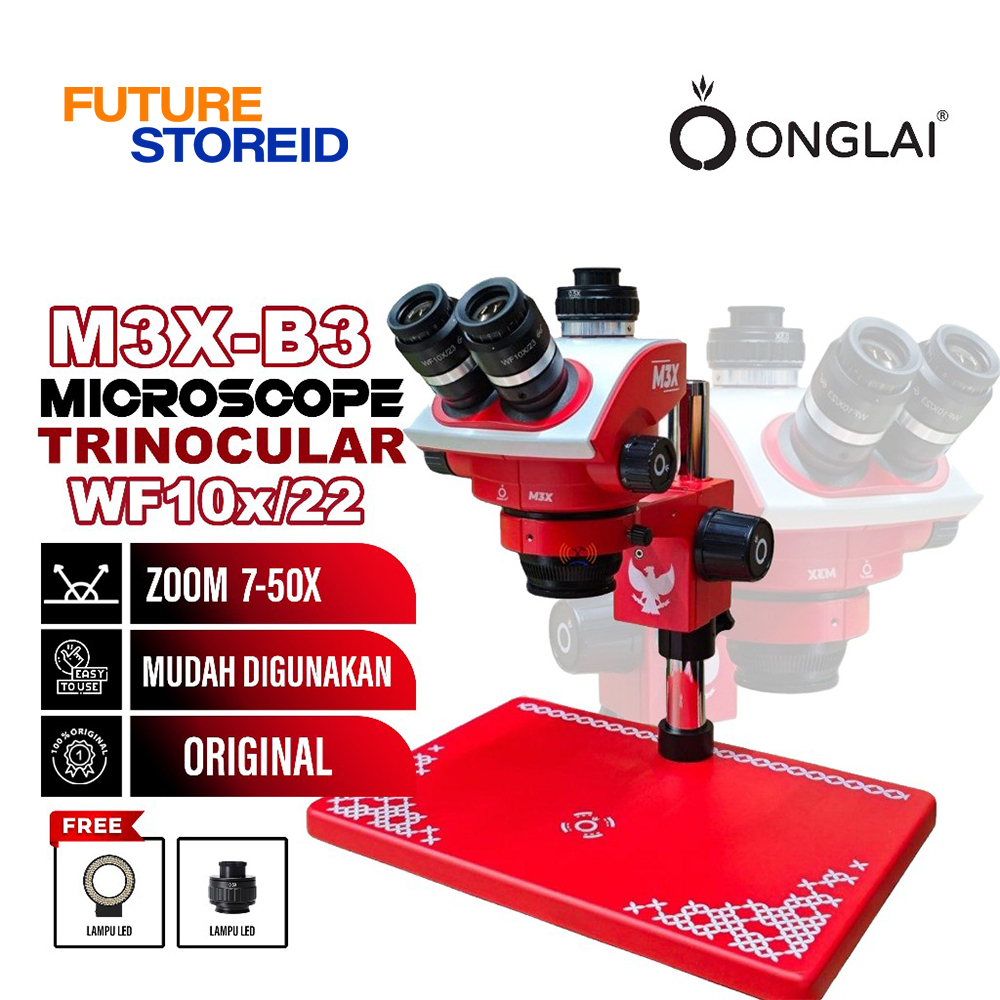ONGLAI FIXTOOL M3X-B3 TRINOCULAR MICROSCOPE 7-50X INDONESIA EDITION - MICROSCOPE ONGLAI FIXTOOL M3X-