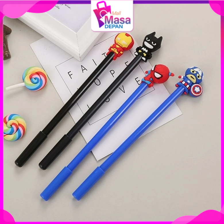 

MMD Pena Karakter SuperHero Gel Pulpen Karakter Pen Tinta Gel Lucu Alat Tulis Karakter Superhero 3D Murah