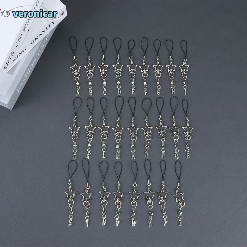 Gantungan Hp Lucu Bintang Huruf Gaya Remaja Gantungan Kunci Tas Sederhana Serbaguna Tali Strap Hp-Ve